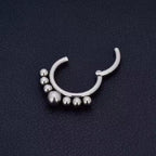Natural Titanium 5 Balls Daith &amp; Septum Piercing Hoop 16G 10MM
