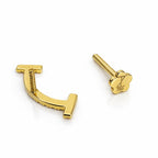 18K Gold Lab Diamond Curved Barbell – Internally Threaded Flat Back