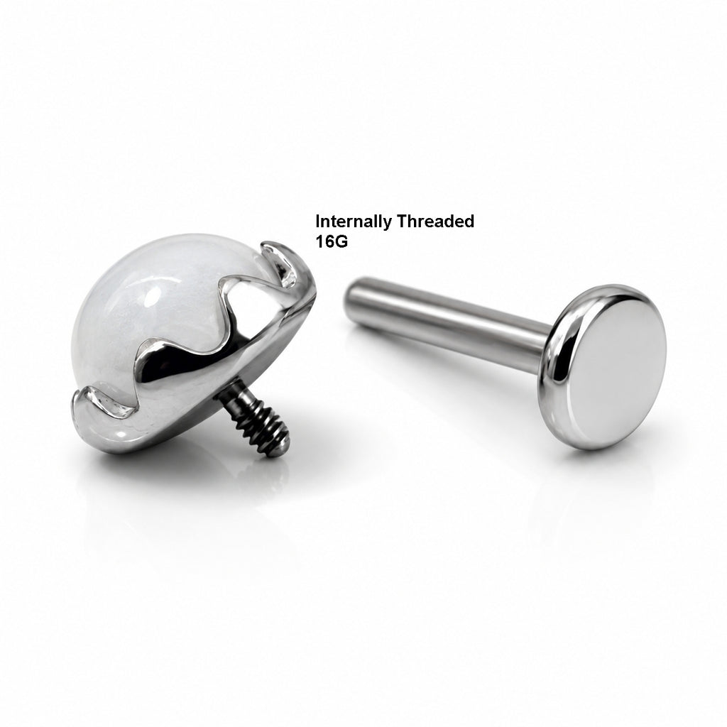 Titanium White Stone Dome Stud