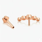 18K Rose Gold Bezel-Set Moissanite Cascade Stud – Internally Threaded (Sold Per Piece)