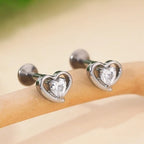 ASTM F136 Titanium 16G (1.2MM) Internally Threaded Small Heart Piercing Stud