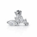 18k Gold Moissanite Ascending Petal Flat Back Stud