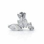18k Gold Moissanite Ascending Petal Flat Back Stud