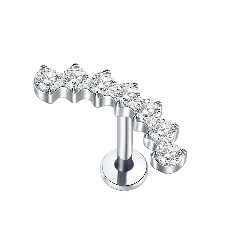 Titanium Internally Threaded Flat Back Curved Stud