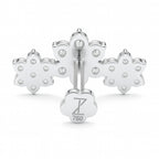 18K White Gold Moissanite Cluster Stud – Internally Threaded (Sold Per Piece)