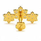 18K Yellow Gold Moissanite Cluster Stud – Internally Threaded (Sold Per Piece)