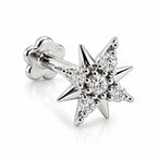 18K Gold Celestial Star Moissanite Piercing Stud