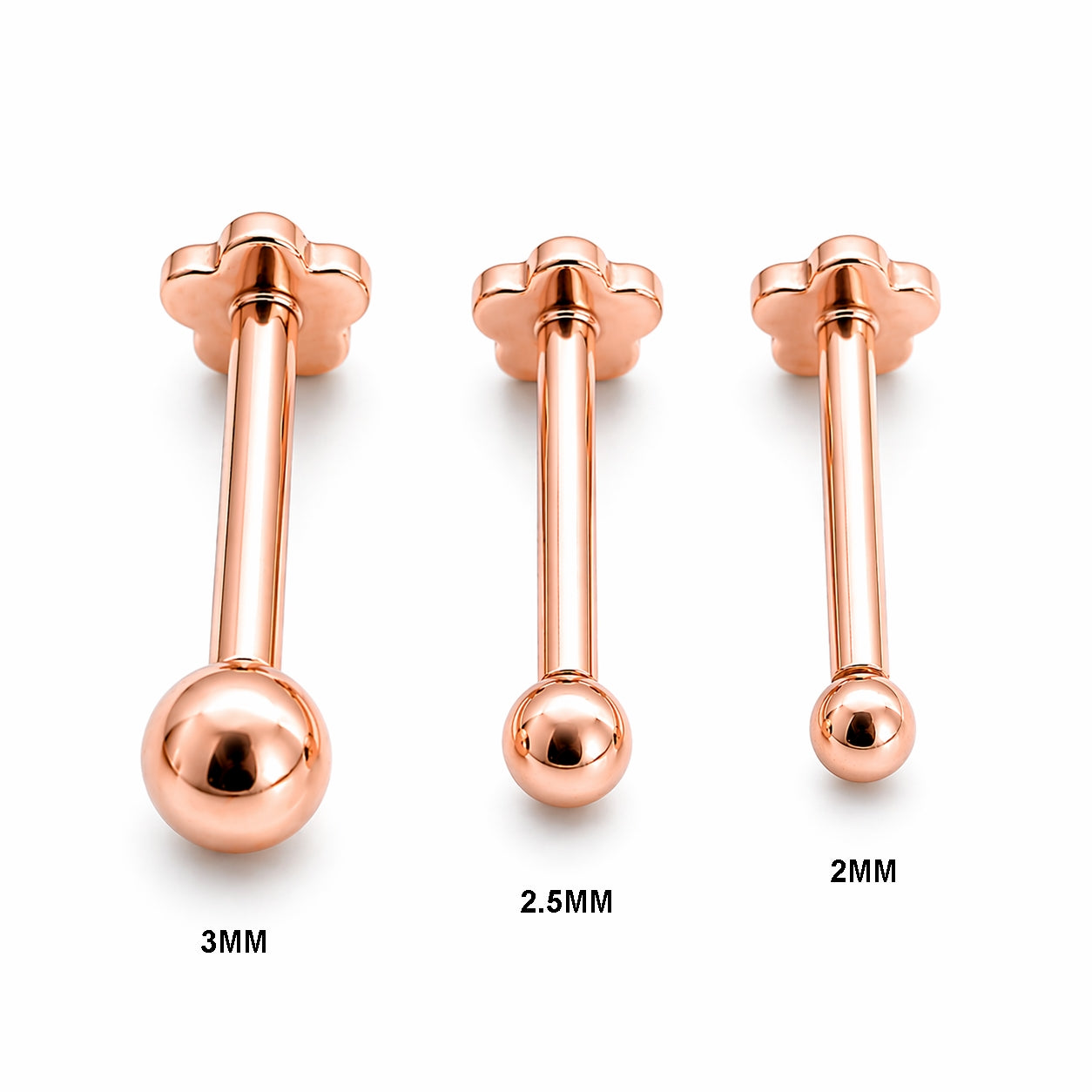 18K Gold Solid Ball Piercing Stud