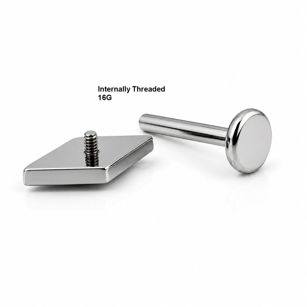 Titanium Diamond-Shaped Crystal Stud