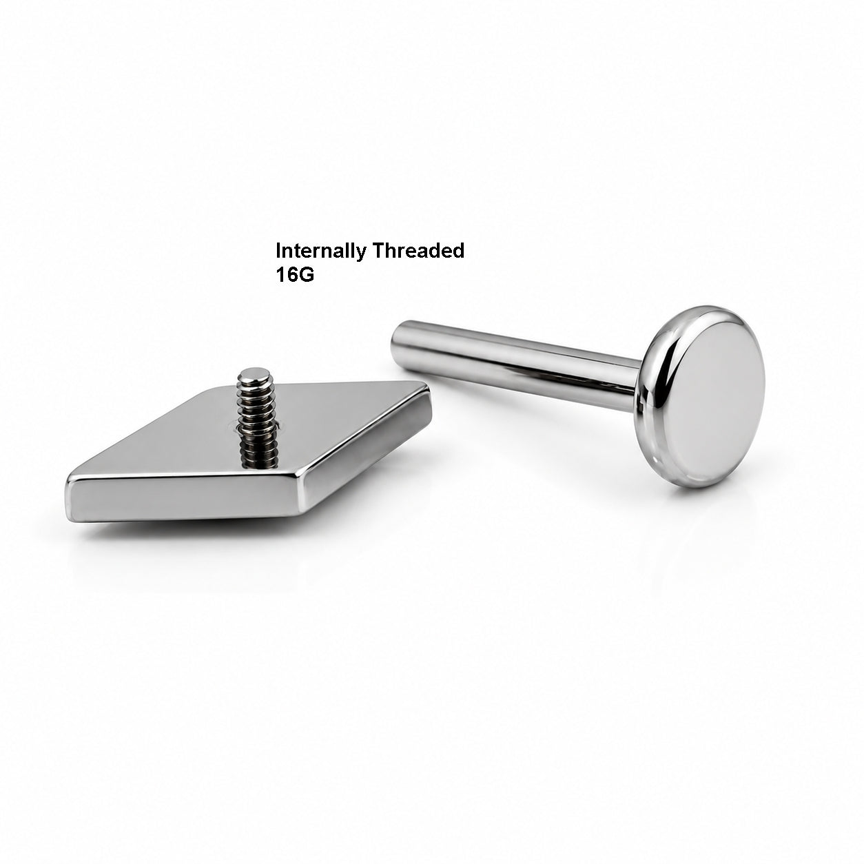 Titanium Diamond-Shaped Crystal Stud