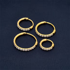 Ring_GP_02 ASTM F136 Titanium 20G (0.8MM) Click Lock Crystal Studed Golden Ring Hoop Piercing