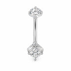 Titanium Belly Piercing with CZ Stones