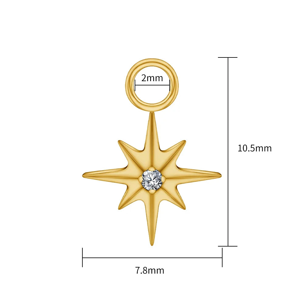 Charm_02 ASTM F136 Titanium Beautifull Piercing Dangling Star Charms