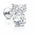 Owl Design Titanium Flat Back Stud – CZ Stones