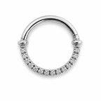 18K Yellow Gold Lab Diamond Hinged Clicker – For Daith &amp; Septum Piercings