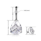 ASTM F136 Titanium 14G (1.6MM) Internally Threaded White Water Drop Belly Button Piercing 10MM