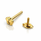 Marquise Solid Gold Flat Back Stud