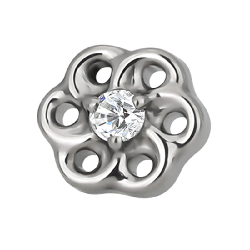 Titanium 16G (1.2mm) Internally Threaded Daisy Flower Stud