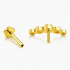 18K Yellow Gold Bezel-Set Moissanite Cascade Stud – Internally Threaded (Sold Per Piece)
