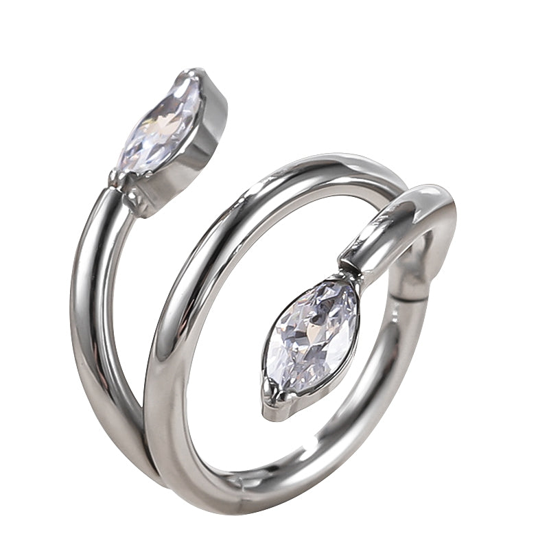 Marquise Gem Double Hoop