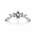 Titanium Marquise Cluster Flat-Back Stud – Internally Threaded (Sold Per Piece)