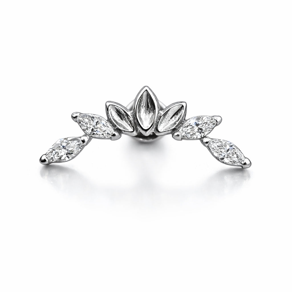 Titanium Marquise Cluster Flat-Back Stud – Internally Threaded (Sold Per Piece)