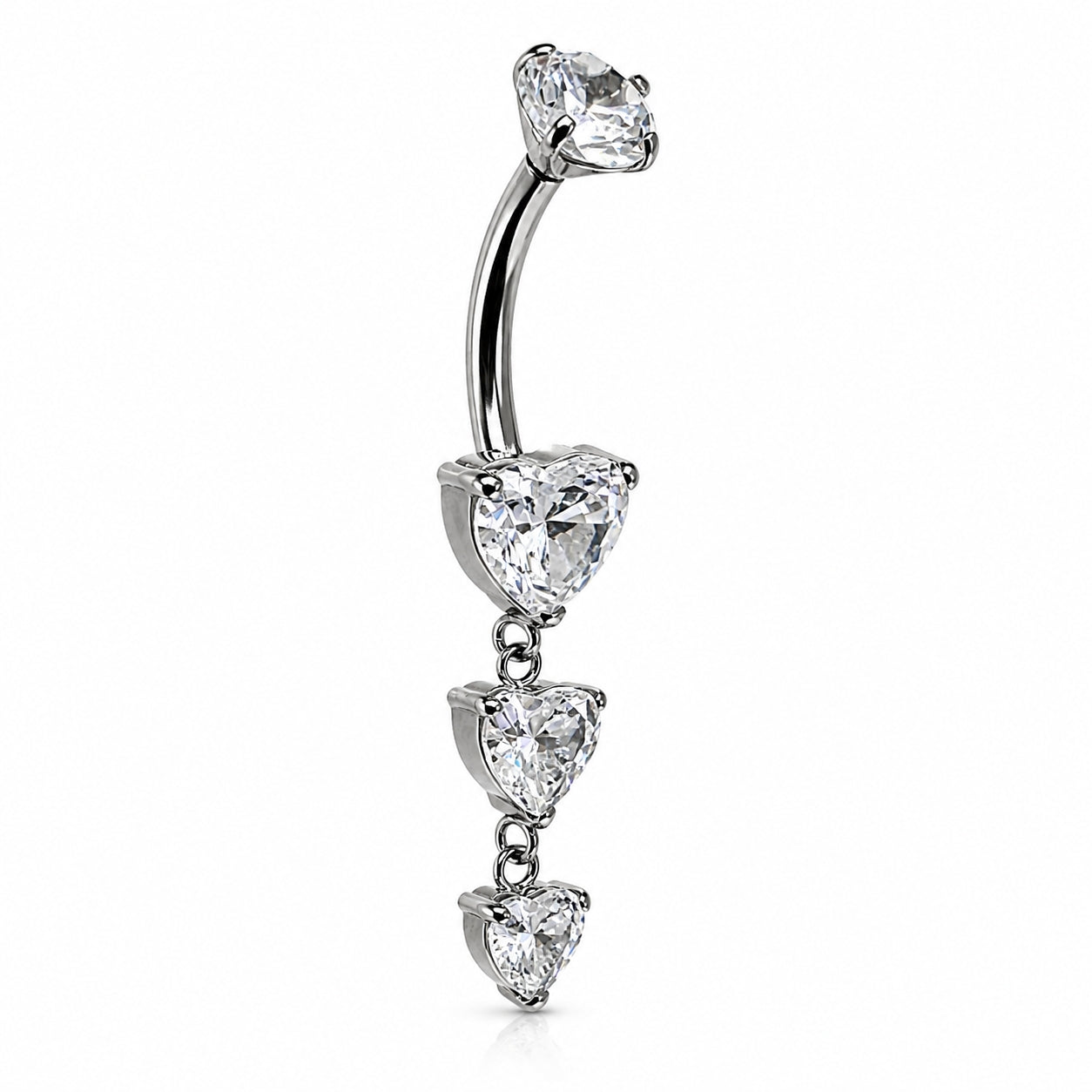 Titanium Heart Dangle Belly Ring