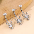 Titanium 14G (1.6MM) Internally Threaded Scorpio Belly Button Piercing 10MM