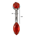 Red Crystal Marquise Belly Piercing