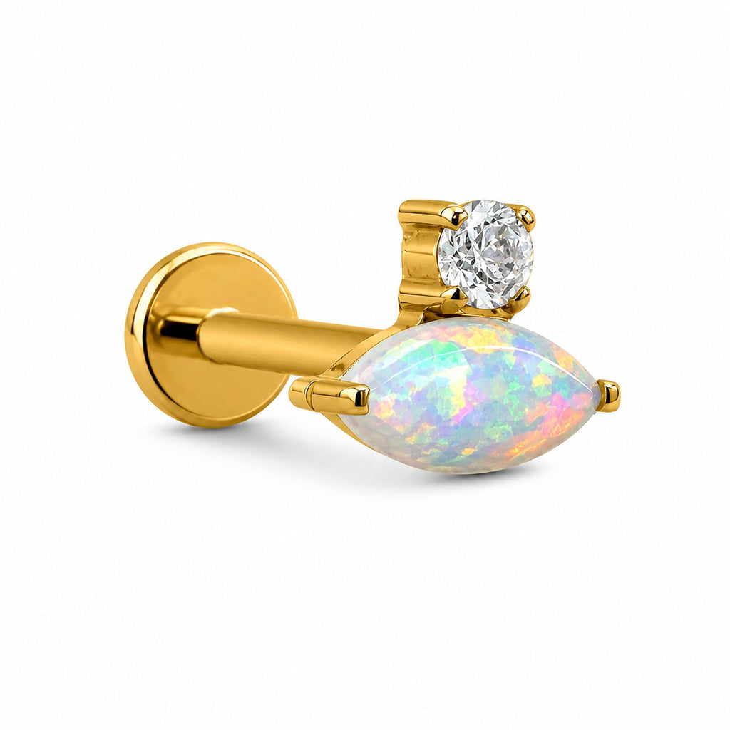 Titanium Opal Marquise Stud