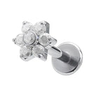 Lab_Flower_03 ASTM F136 Titanium 16G (1.2mm) Internally Threaded Flower Stud
