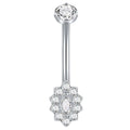 Premium Titanium Sunflower Belly Ring | 14G (1.6MM) | 10MM Bar