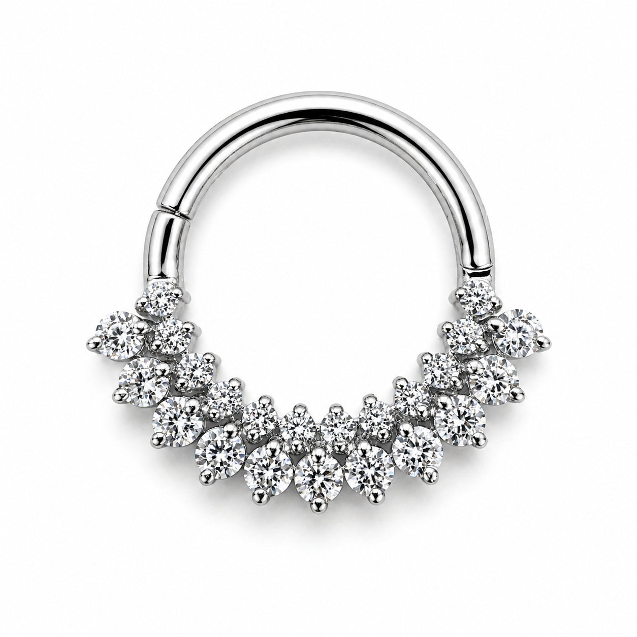 18K Solid Gold Moissanite Crown Hinged Ring – 9MM