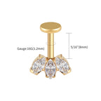 Vertical Helix Titanium Jewelry – 3 CZ Marquise Cluster