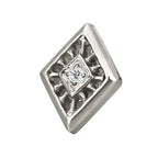Titanium 16G (1.2MM) Internally Threaded Diamond Crystal Piercing Stud