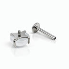 Moonstone Titanium Flat-Back Stud