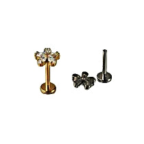 Lab_Flower_02 ASTM F136 Titanium 16G (1.2mm) Internally Threaded Flower Stud