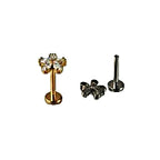 Lab_Flower_02 ASTM F136 Titanium 16G (1.2mm) Internally Threaded Flower Stud
