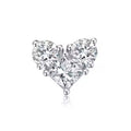 Titanium 16G (1.2MM) Internally Threaded Crystal Heart Piercing Stud