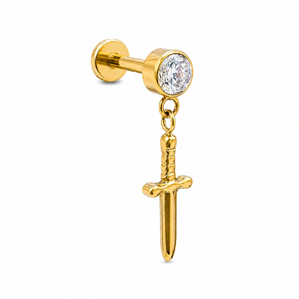 Titanium Sword Dangle Stud