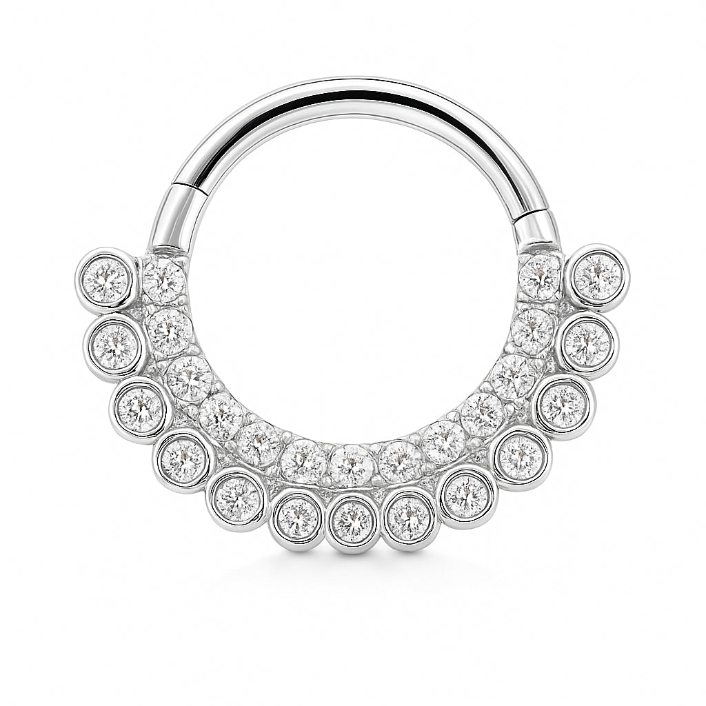 18K Gold Diamond-Set Hinged Ring with VVS Lab Diamonds