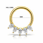 Pear Shape Lab Diamond Hinged Clicker Ring