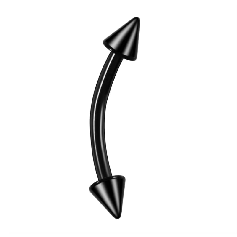 Natural Titanium 16G (1.2MM) Internally Threaded Spike Rook Eyebrow Piercing