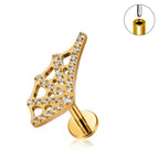 LAB_Web_01 ASTM F136 Titanium 16G (1.2mm) Push Pin Spider Web Piercing Jewelry