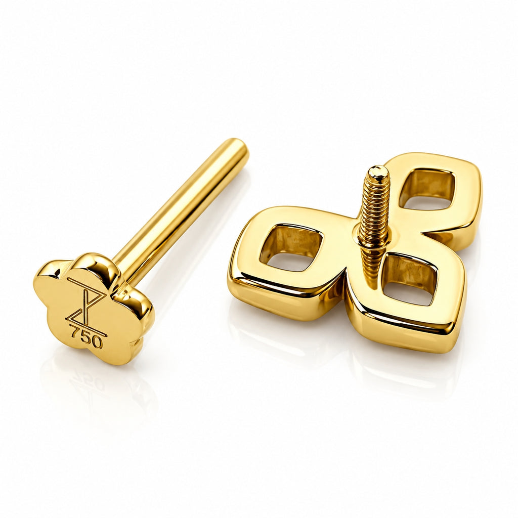 18K Gold Diamond Trinity Piercing Stud