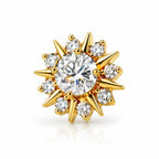 18K Gold Celestial Starburst Natural Diamond Dermal Top