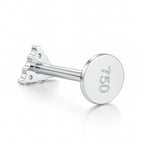18K White Gold Pink CZ Triangle Stud – Internally Threaded (Sold Per Piece)