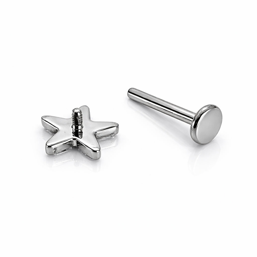 Titanium Starburst Flat Back Stud