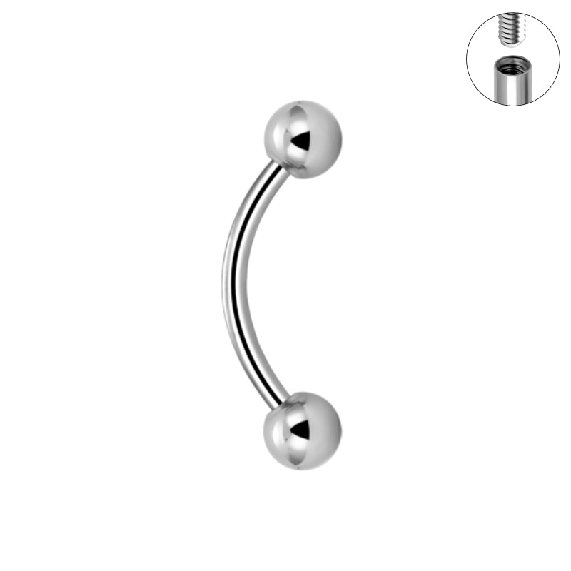 Titanium 16G (1.2MM) Internally Threaded Rook Eyebrow Piercing