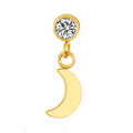Titanium 16G (1.2mm) Internally Threaded Moon Dangling Piercing Stud